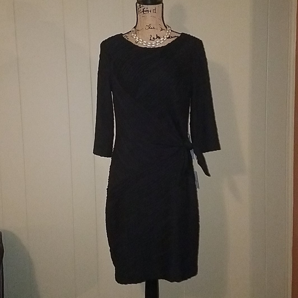 Women's Long Sleeve Black Pattern Dress